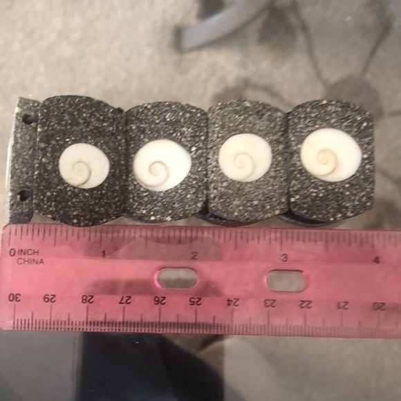 Eye of Shiva Organic Stretch Bracelet with Healing Granite Moonstone Chakra - Picture 7 of 8